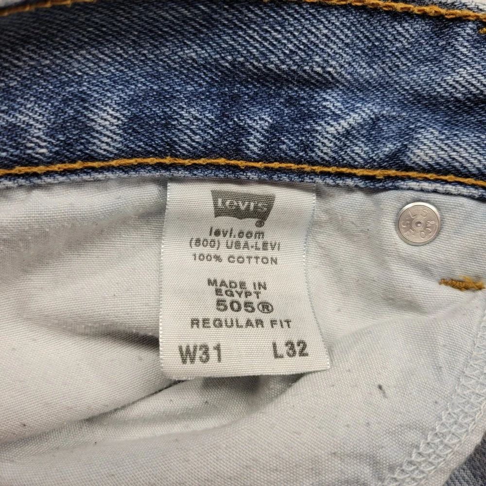 Levi's 505 Regular Fit stained blue jeans size 31X32